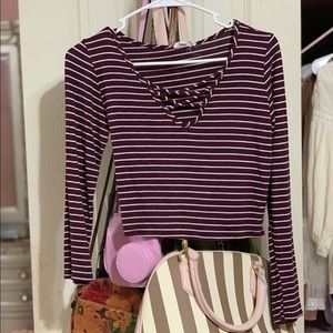 long sleeve, crop top